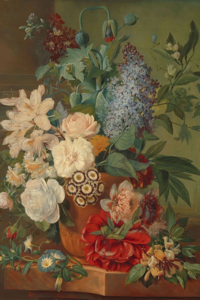 Flowers in a terracotta vase