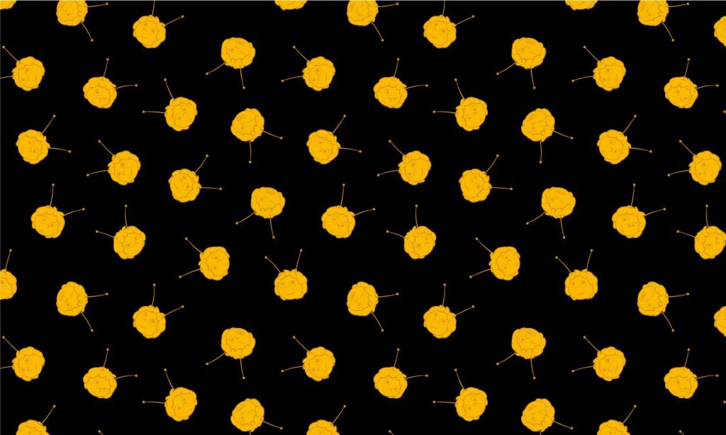 Maya pattern, black-yellow