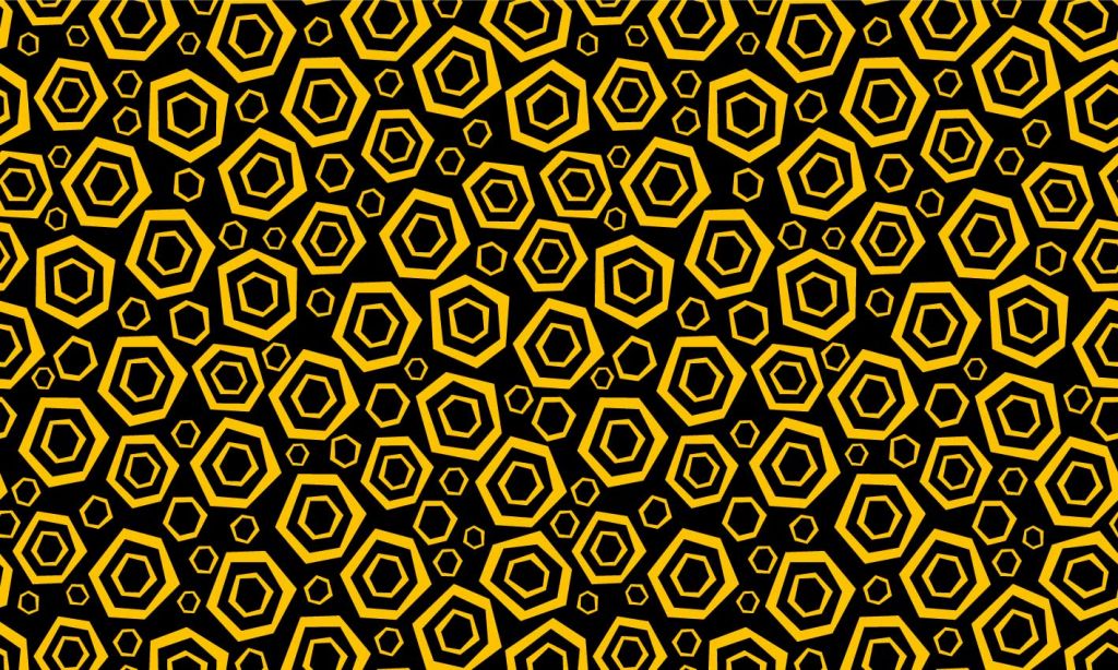 Hexagon pattern, black
