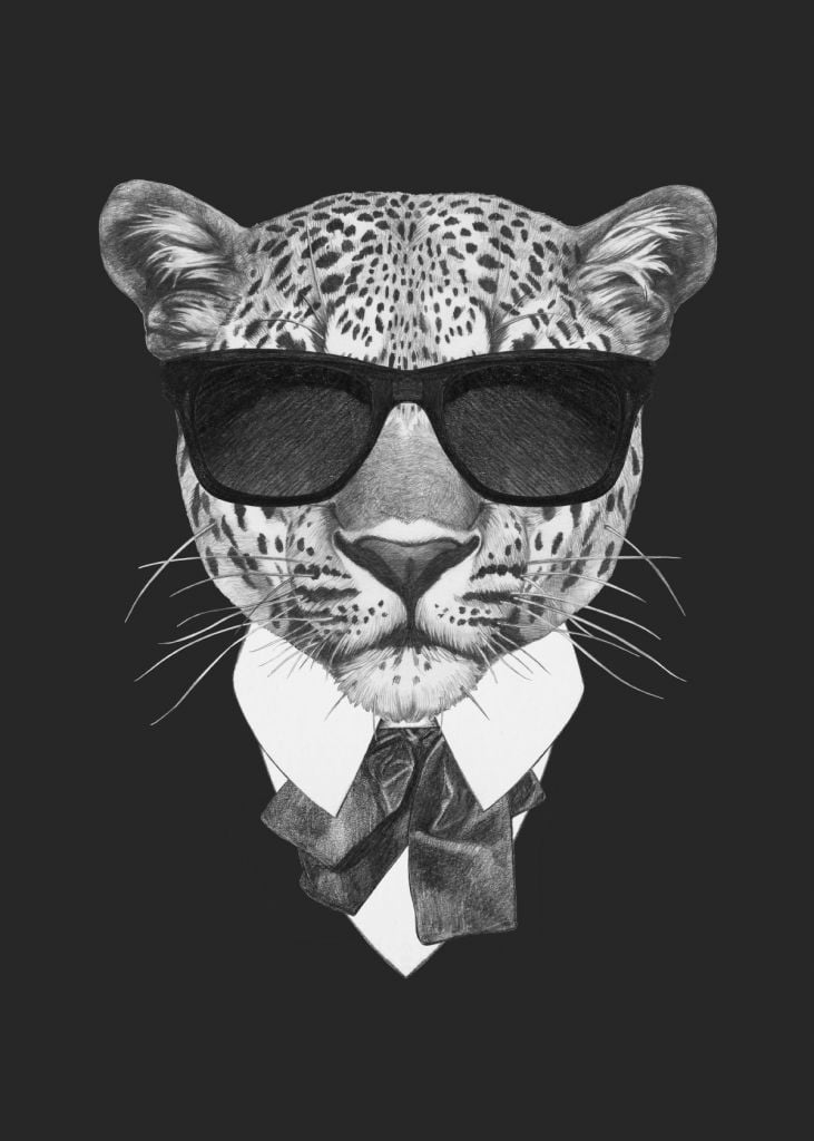 Leopard in suit
