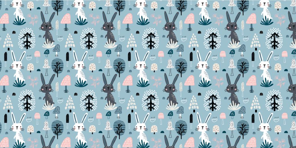 Blue rabbit pattern