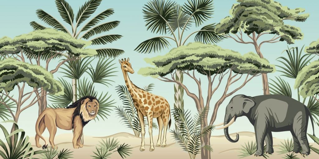 Tropical jungle animals