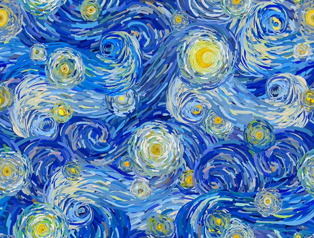 Starry night illustration