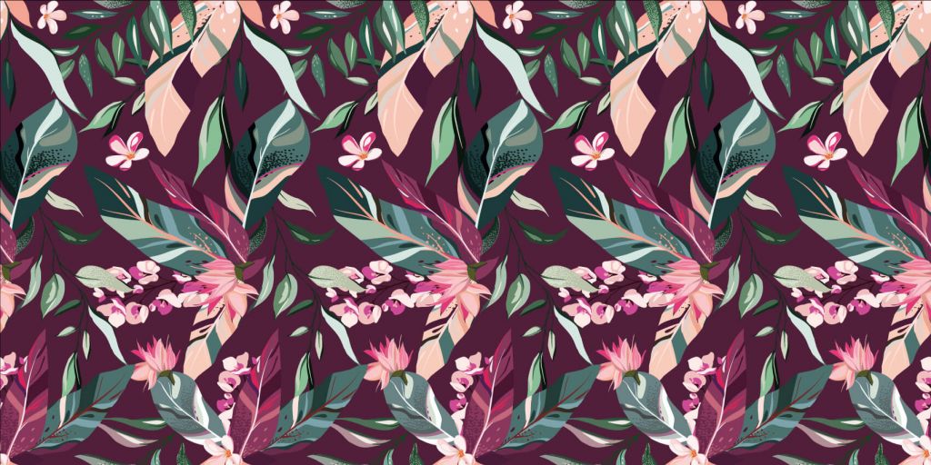 Pattern with flowers, pink