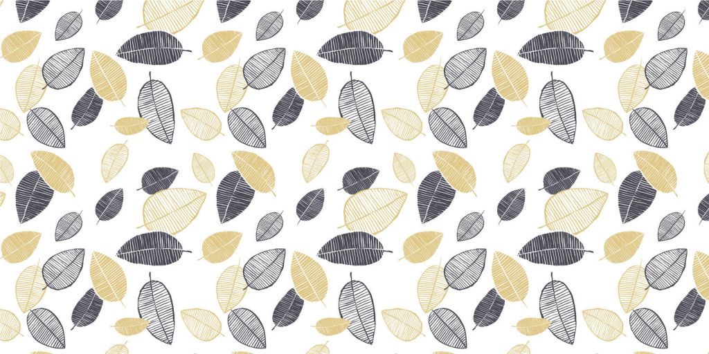 Gold black leaves