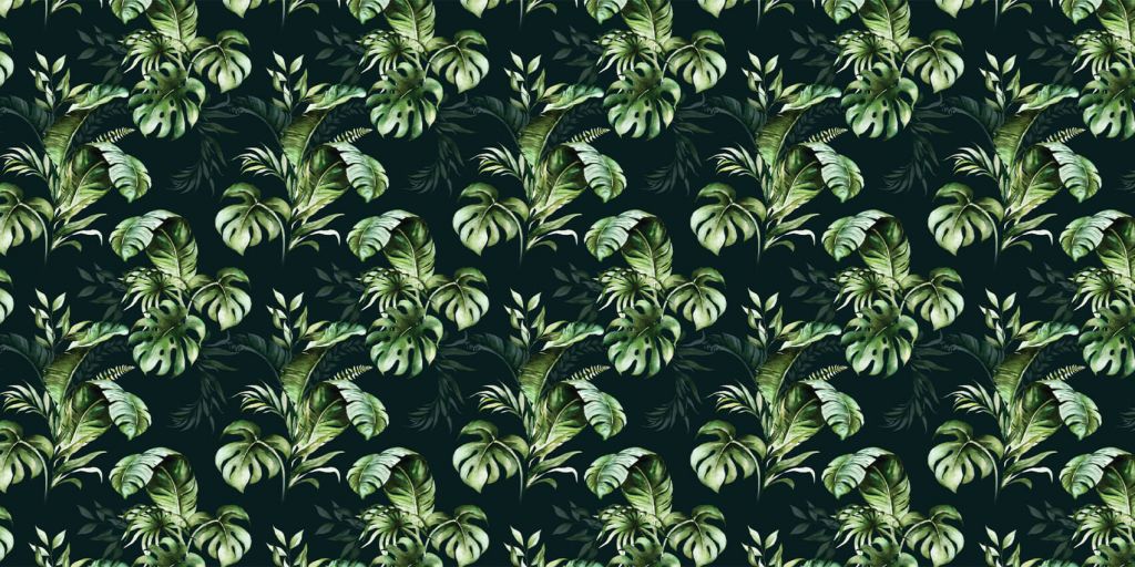Green pattern with leaves