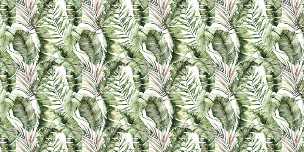 Green palm leaf pattern