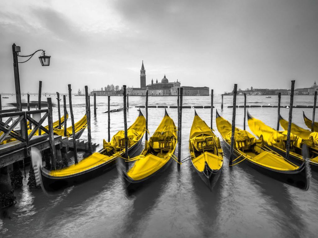 Gondolas along the canal