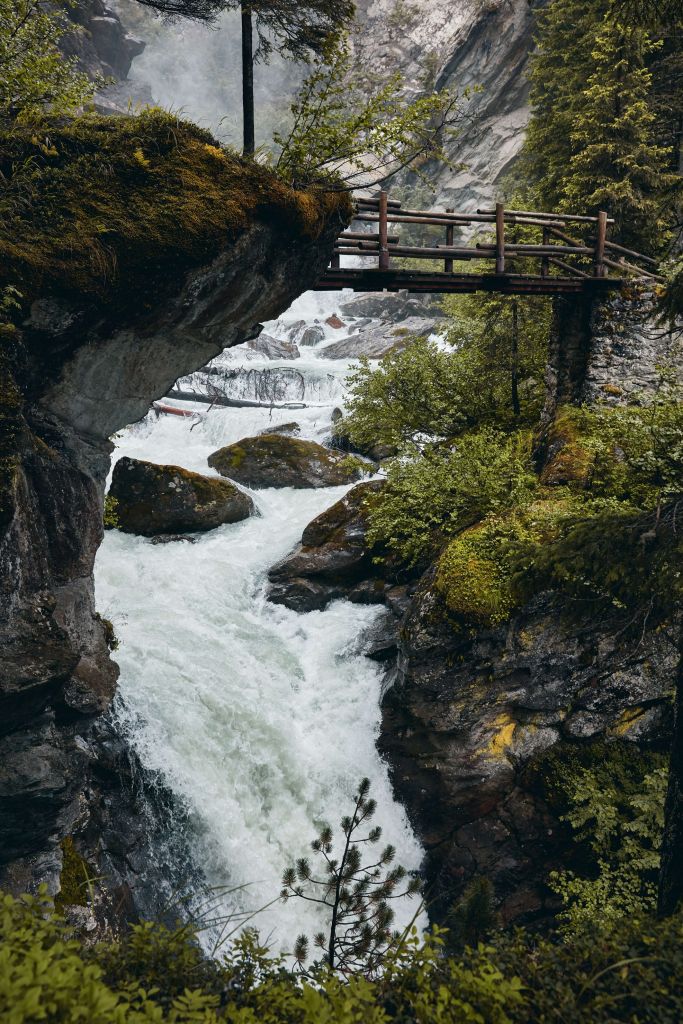 Bridge at a waterfall