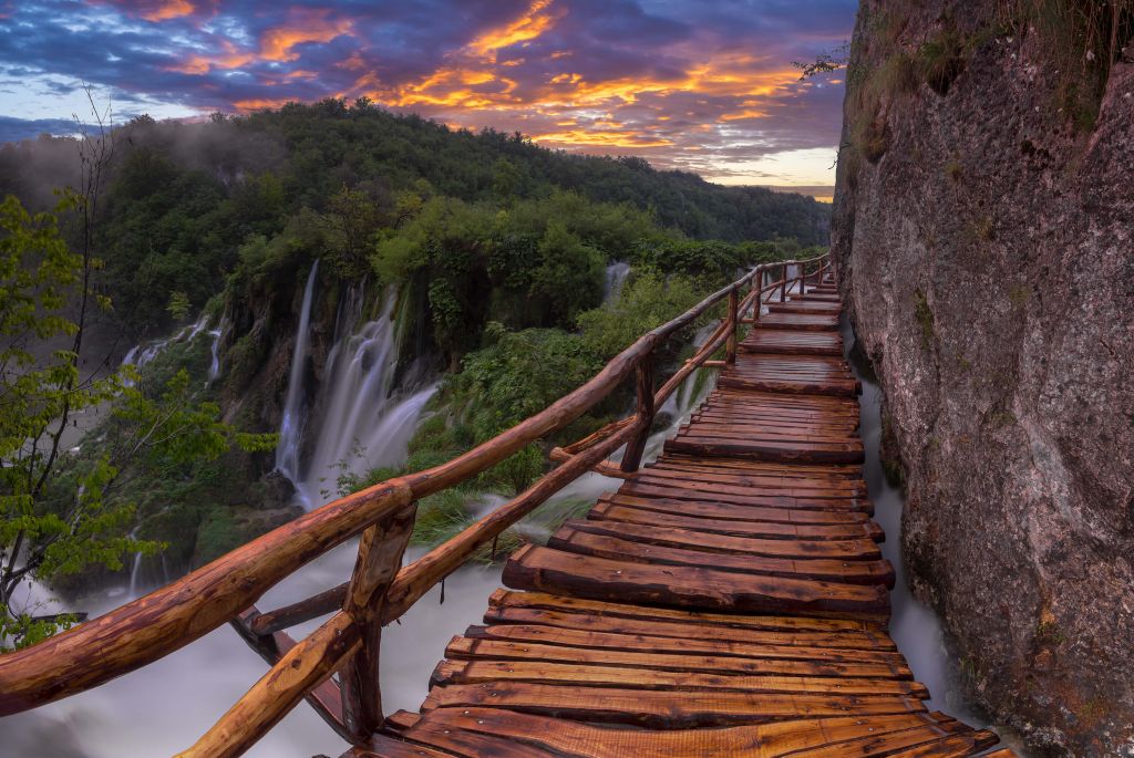 Bridge with sunset