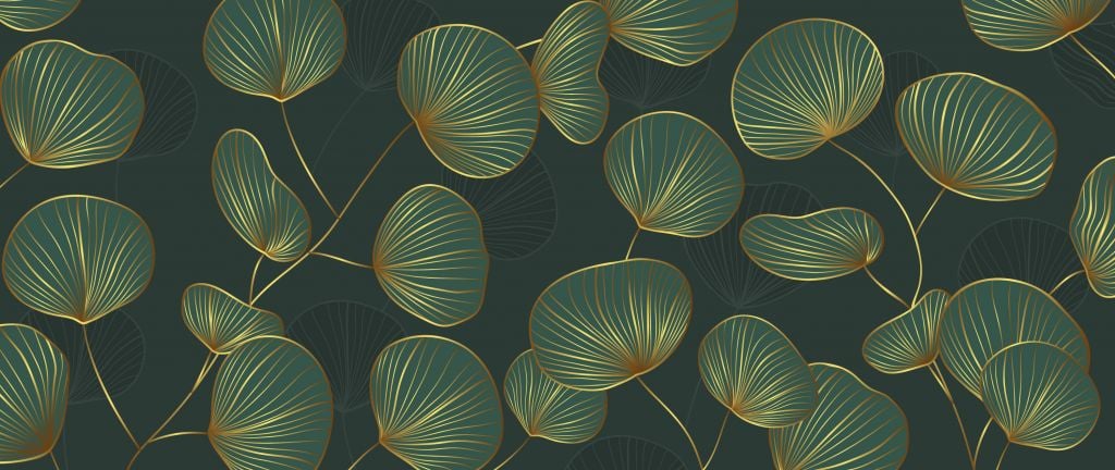 Ornate leaves with gold