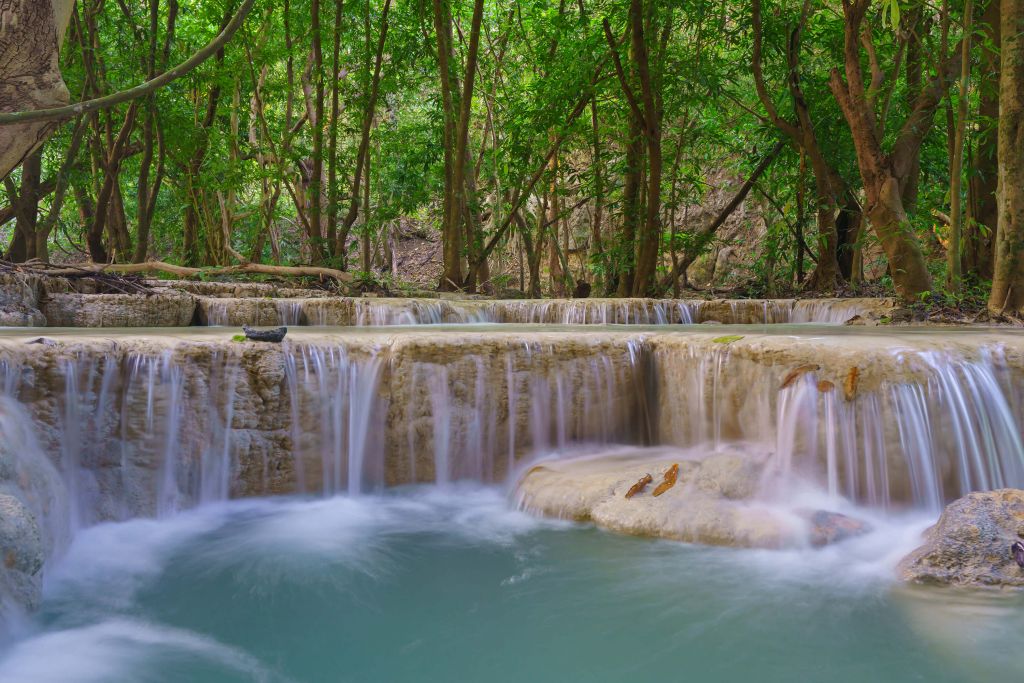 Waterfall in deep rainforest