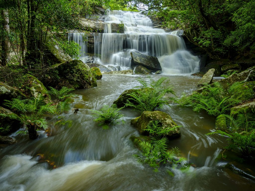 Flowing waterfall
