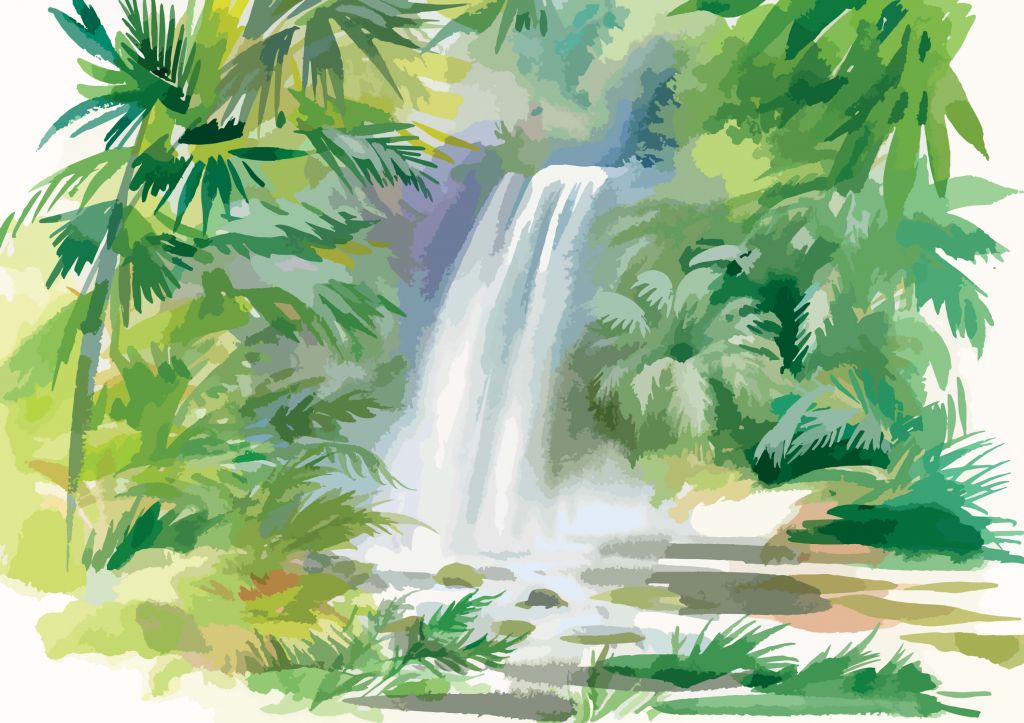 Illustration of waterfall