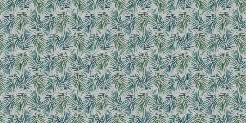 Blue and green palm leaves