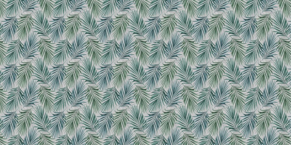 Blue and green palm leaves