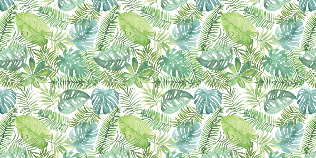 Tropical watercolour leaves