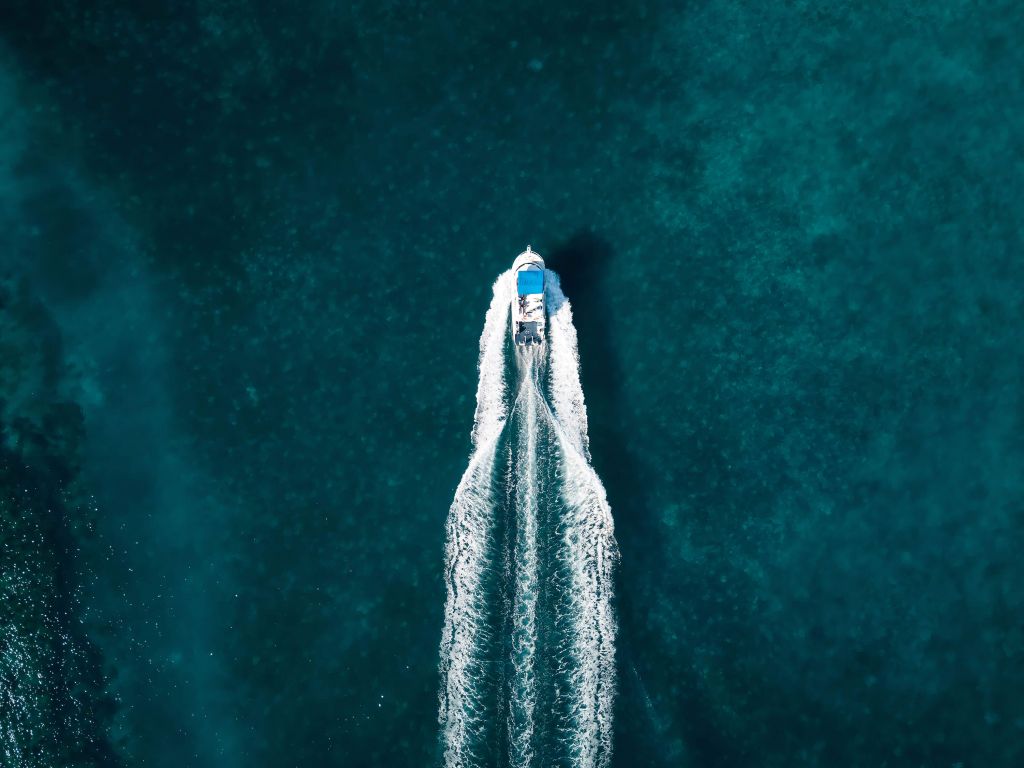 Boat in Caribbean Sea