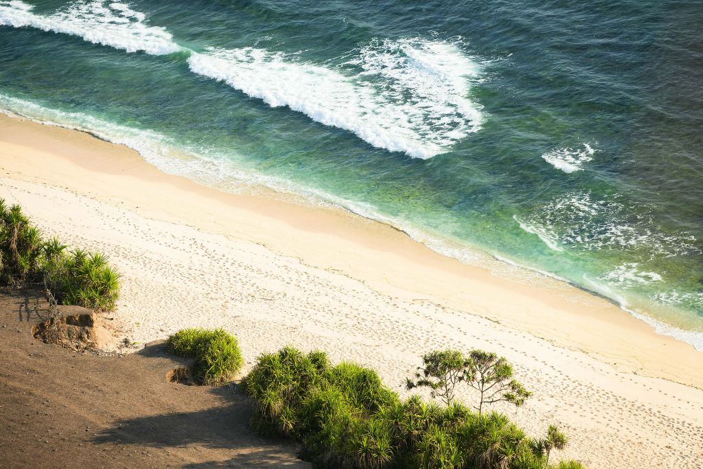 View of beach from above
