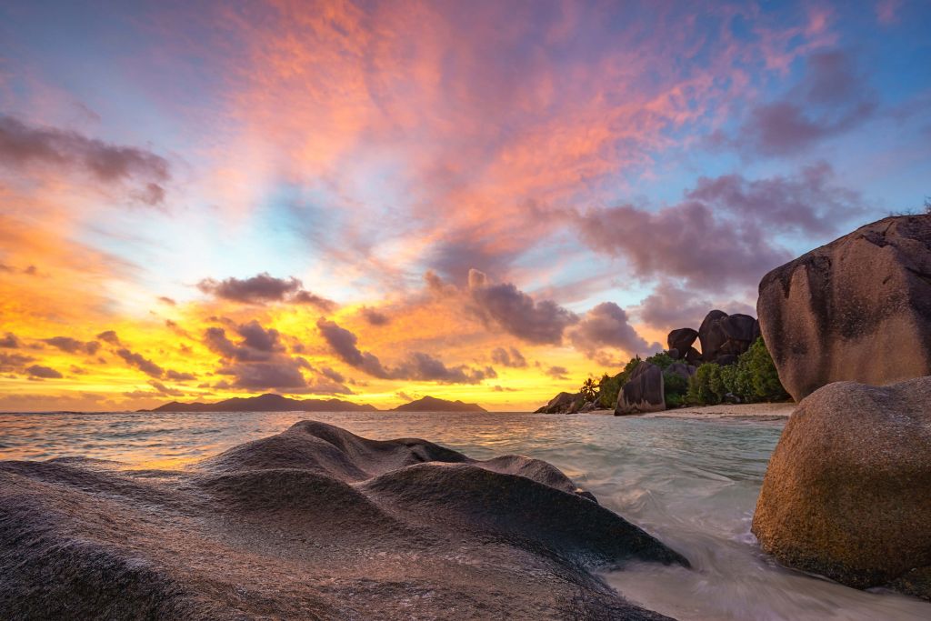 Sunset on tropical beach