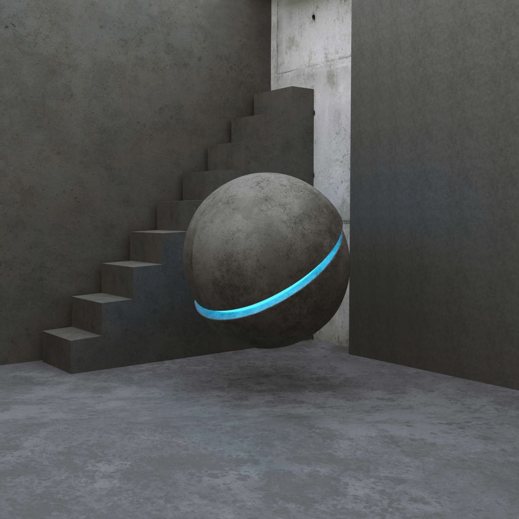 Staircase with a 3D ball