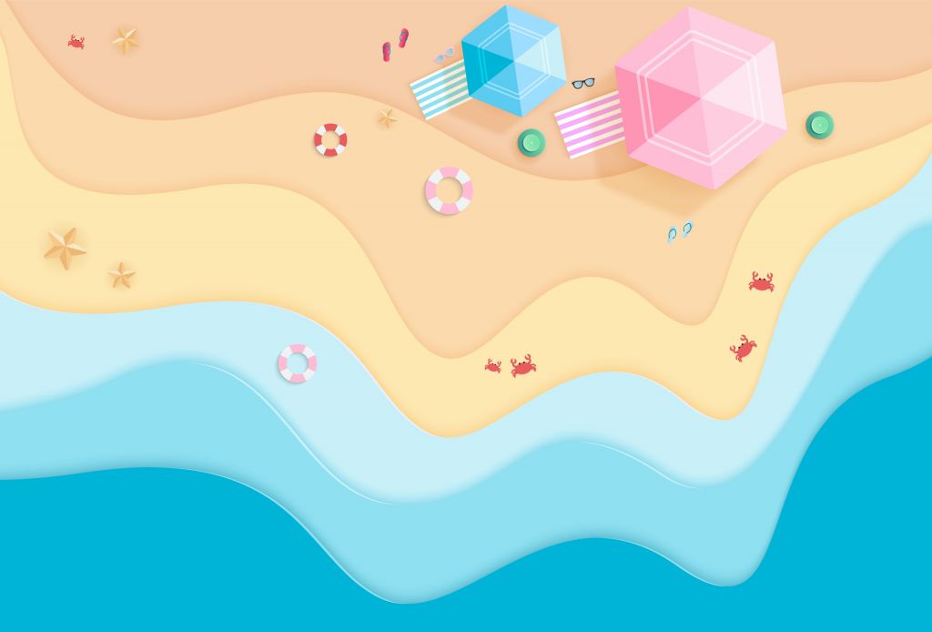 Illustrated beach