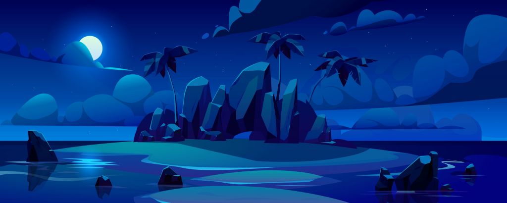 Island at night