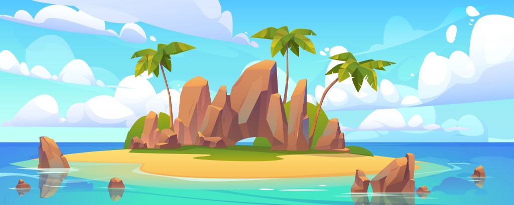 Island in daylight