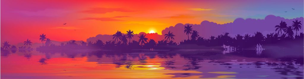 Colored sunset