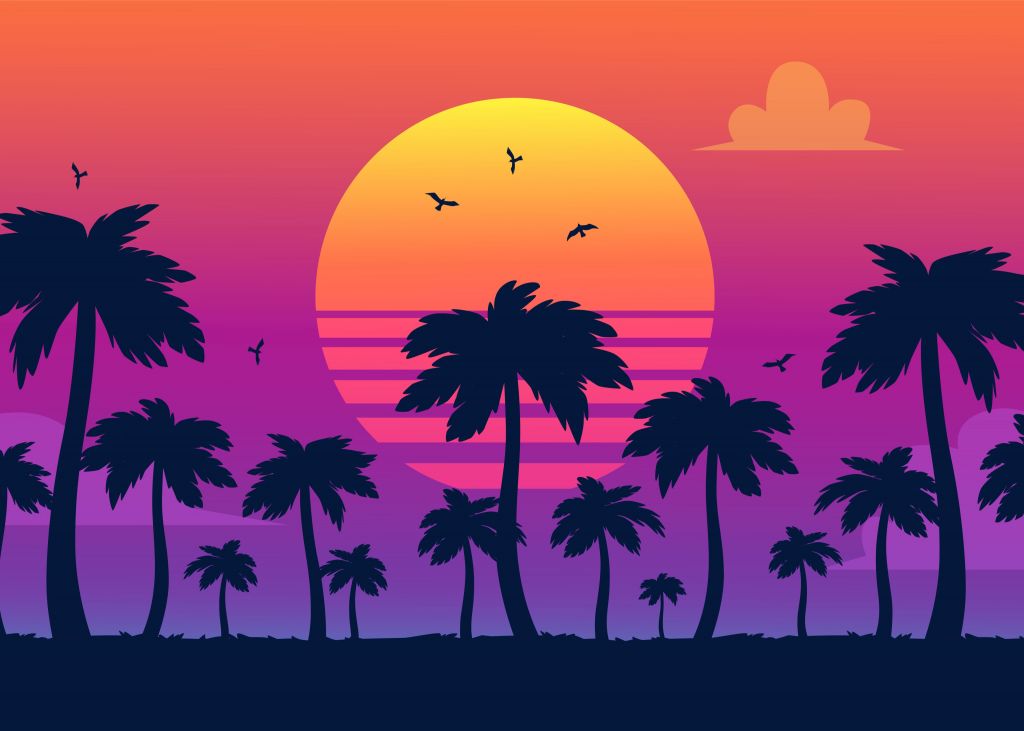 Illustration of a sunset