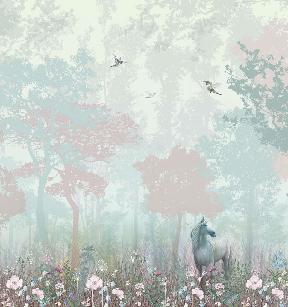Blue and pink forest