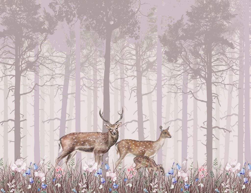 Deer family, pink