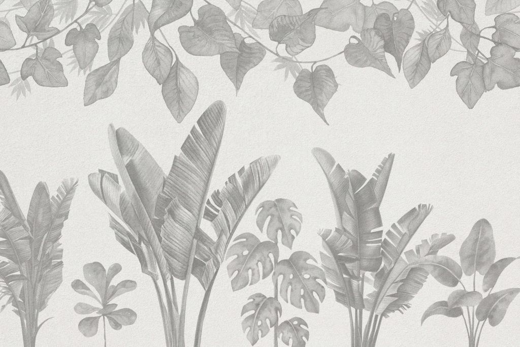Jungle plants in grey shades
