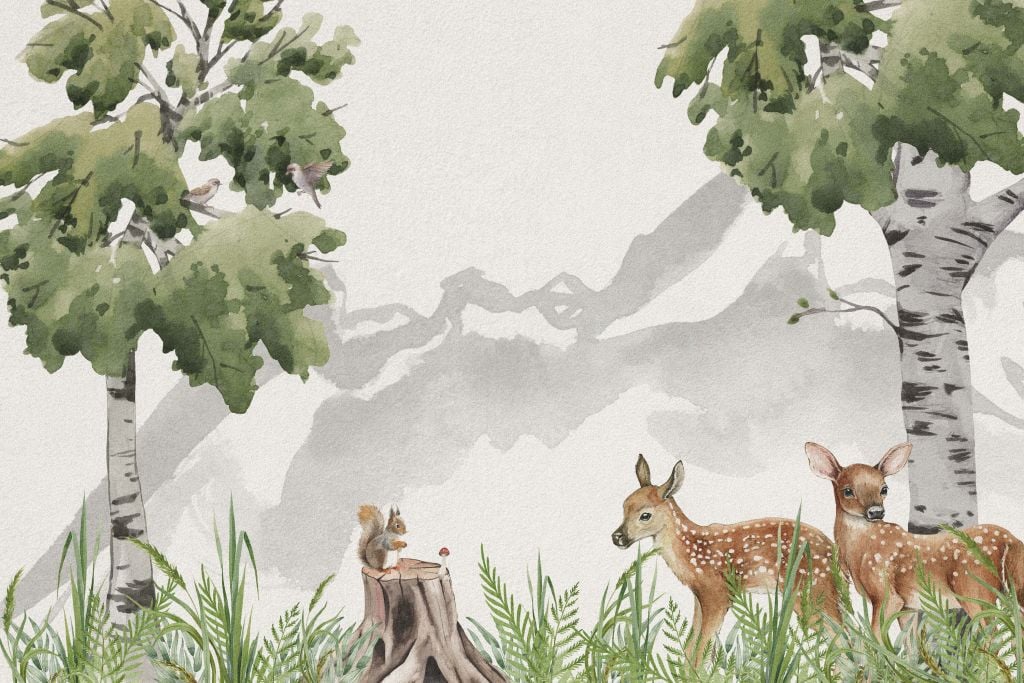 Two deer in the forest