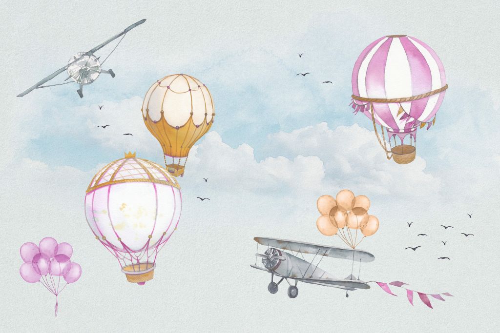 Hot air balloons pink