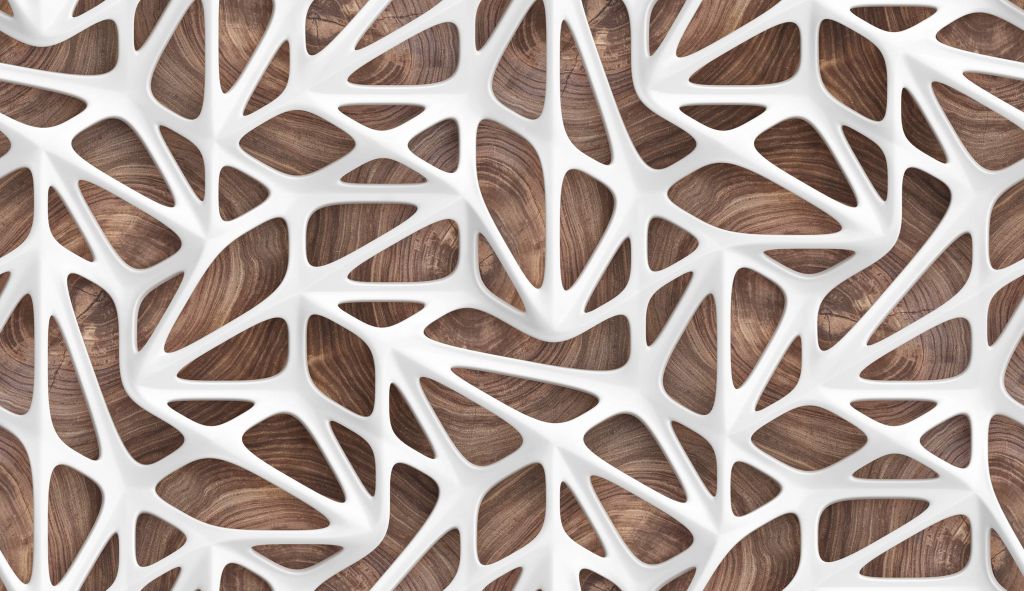 White pattern on wood