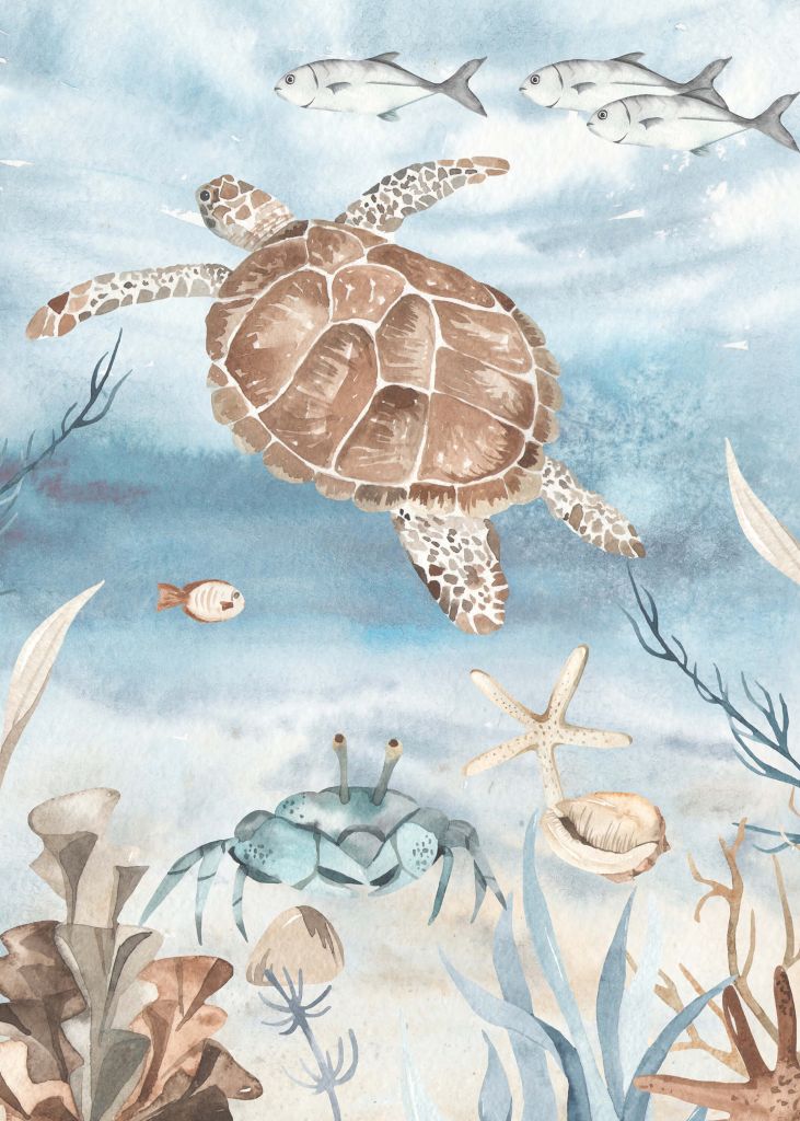 Watercolour sea turtle