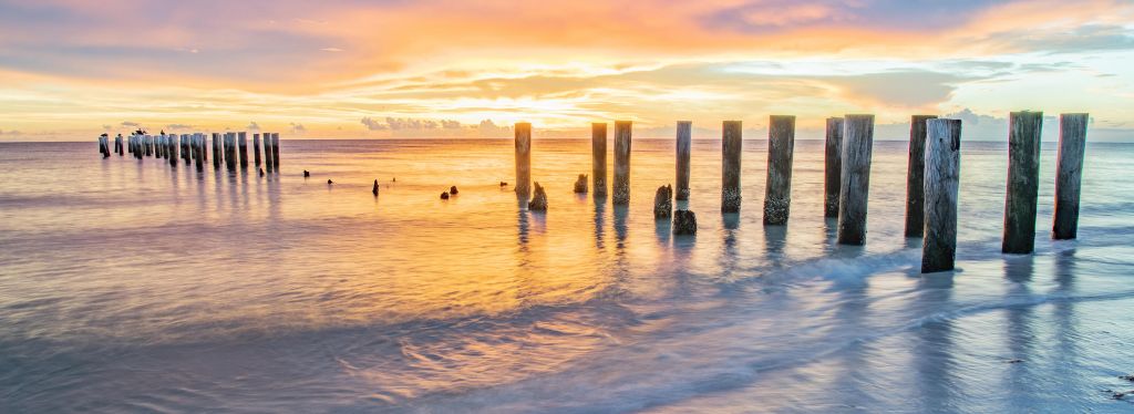 Calm sea at sunrise