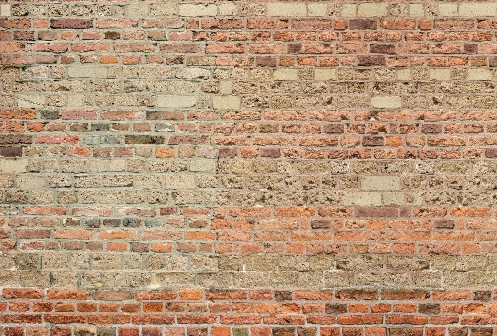 Wall with different bricks