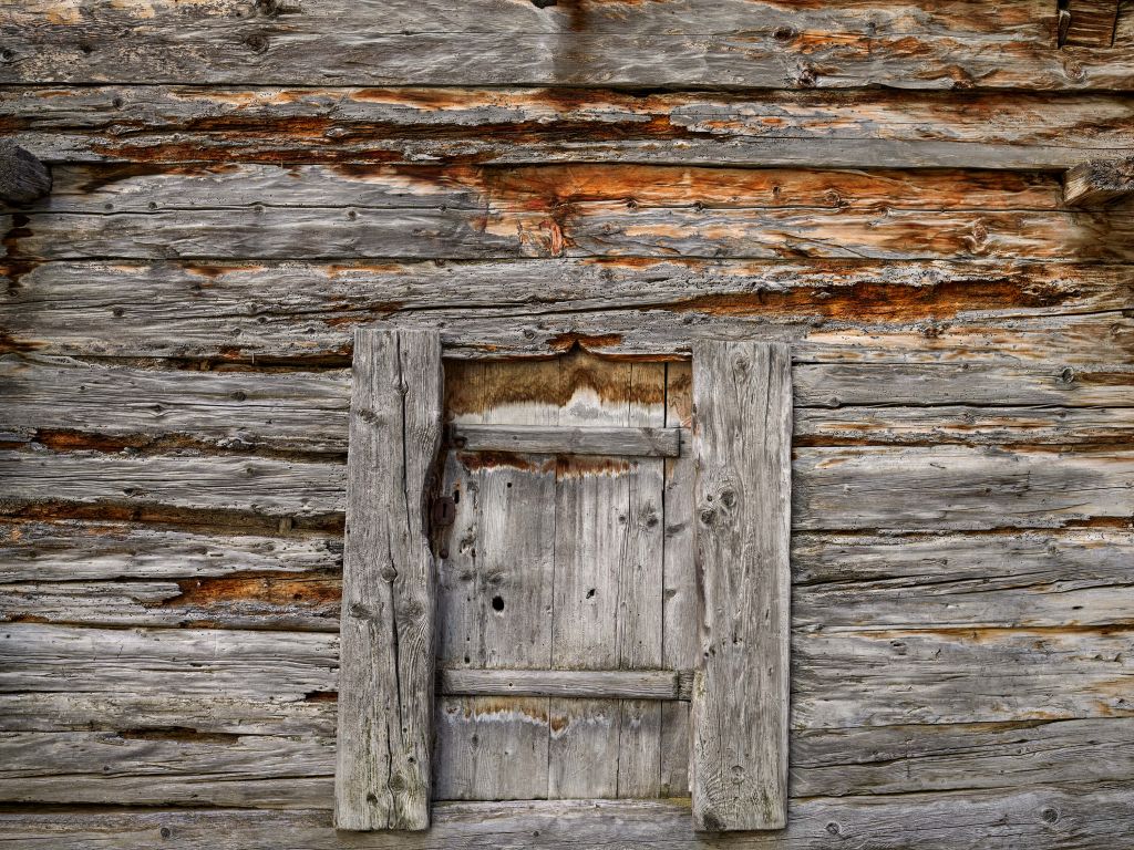 Old wood with door