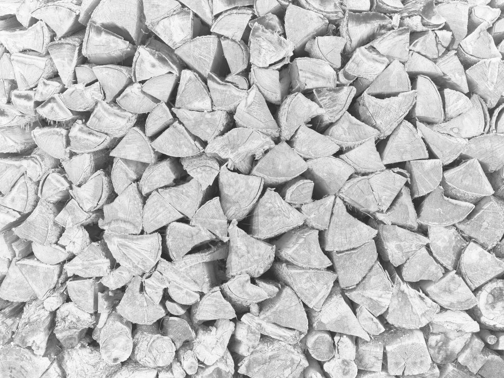 Wood pile in shades of grey