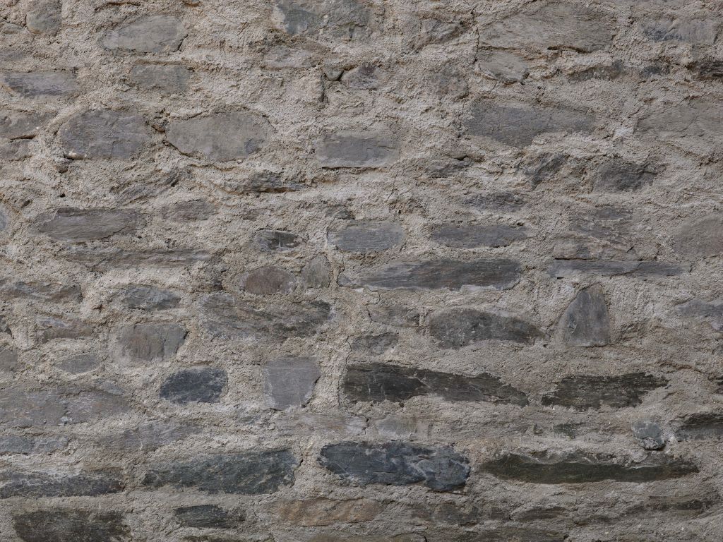 Wall with rough stones