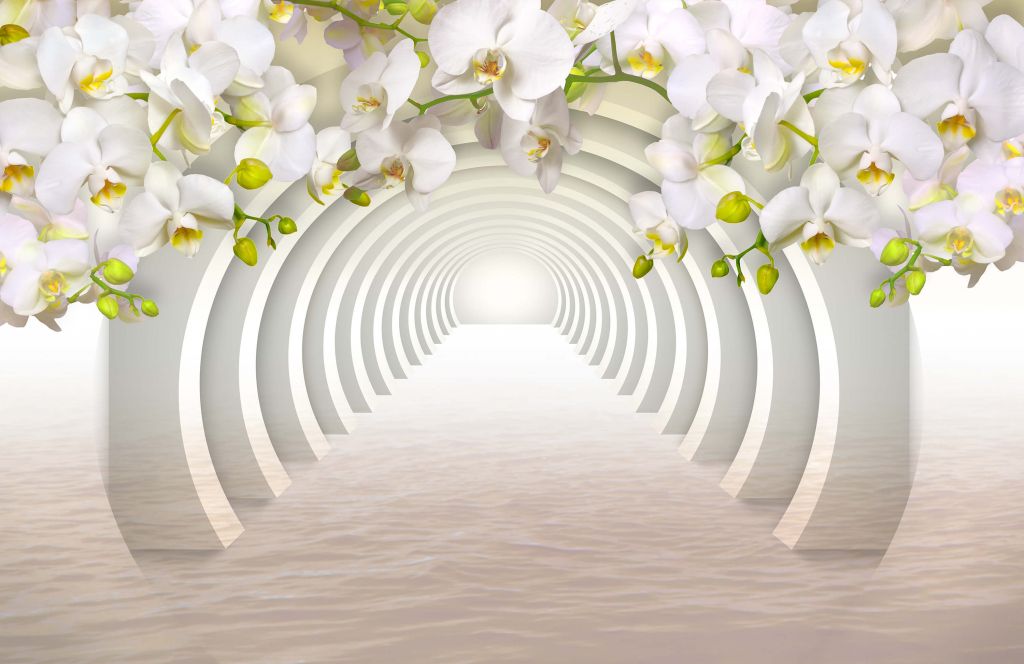 Tunnel with orchids