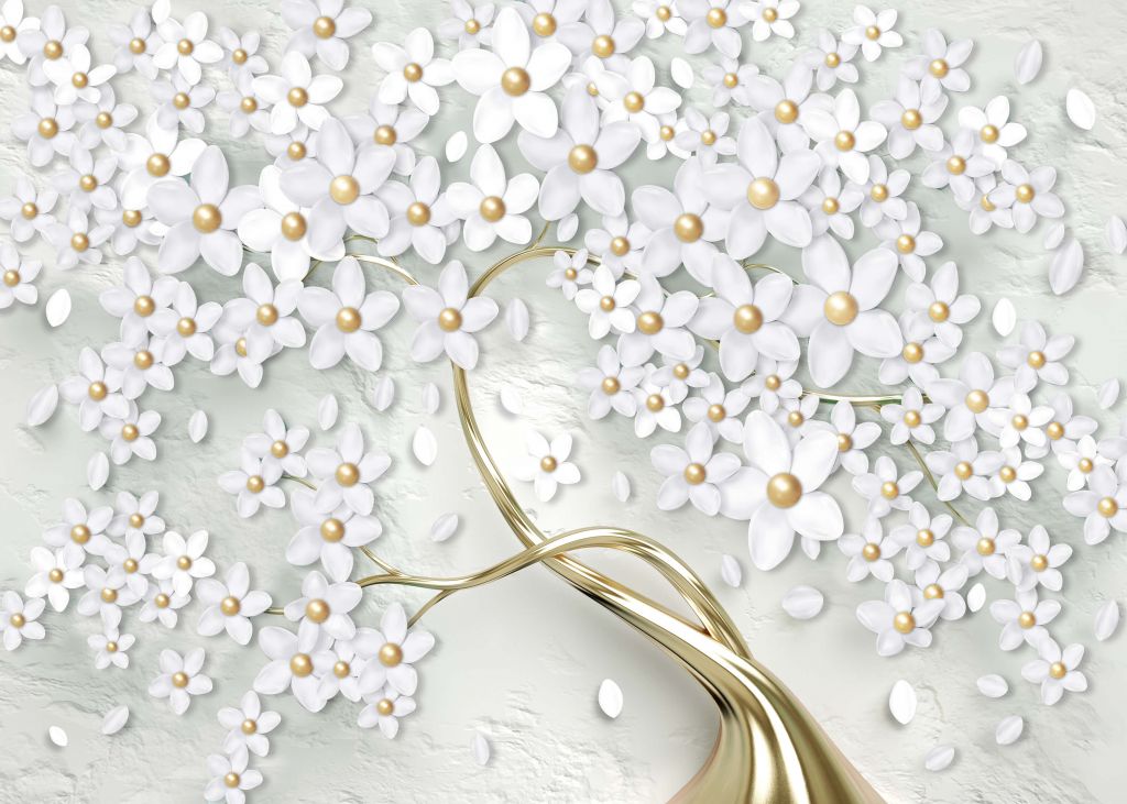 Golden white flowers