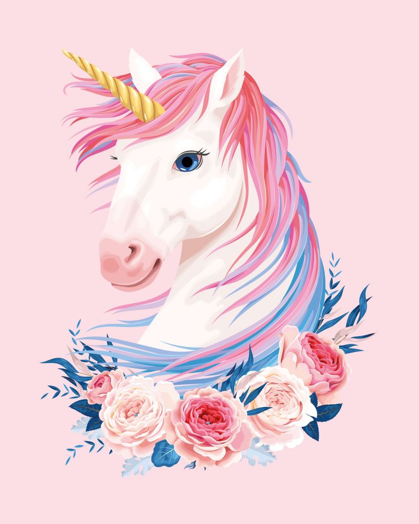 Unicorn with flowers