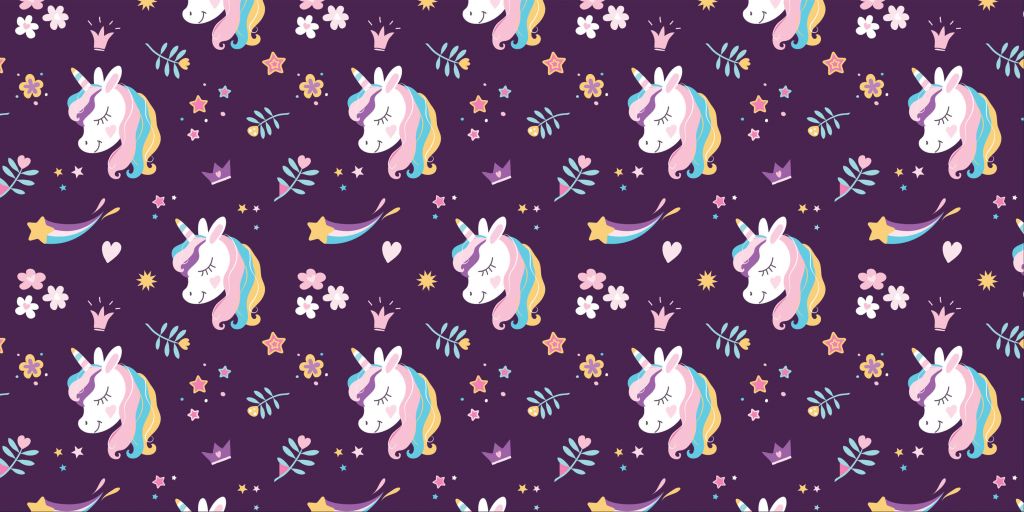 Unicorn with coloured mane