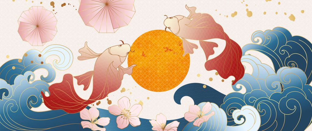 Koi carp in the sea