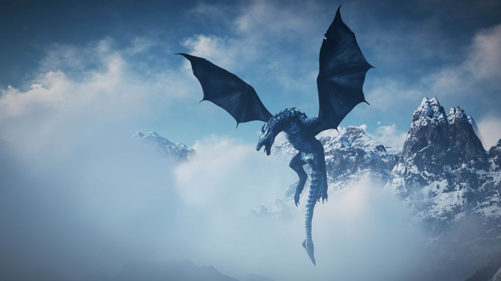 Flying ice dragon