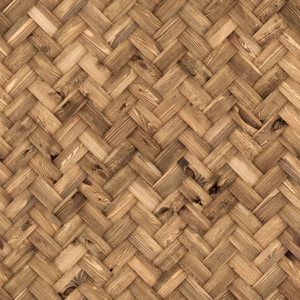 Natural wooden herringbone