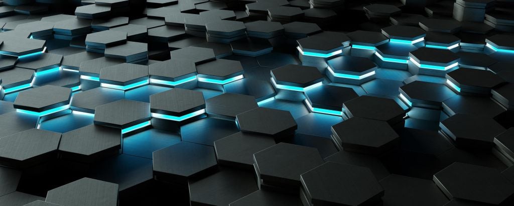 Luminous 3D hexagons